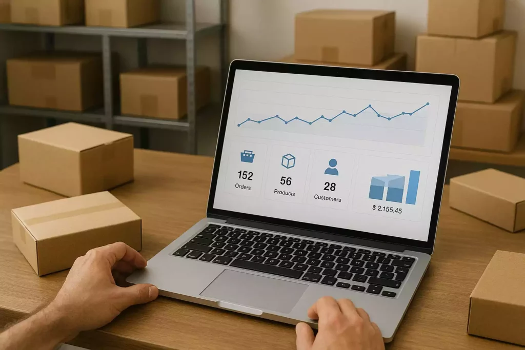 Eminenzia, cabinet de conseil en stratégie digitale & e-commerce - Secteurs d’intervention en conseil Ecommerce, photo ordinateur